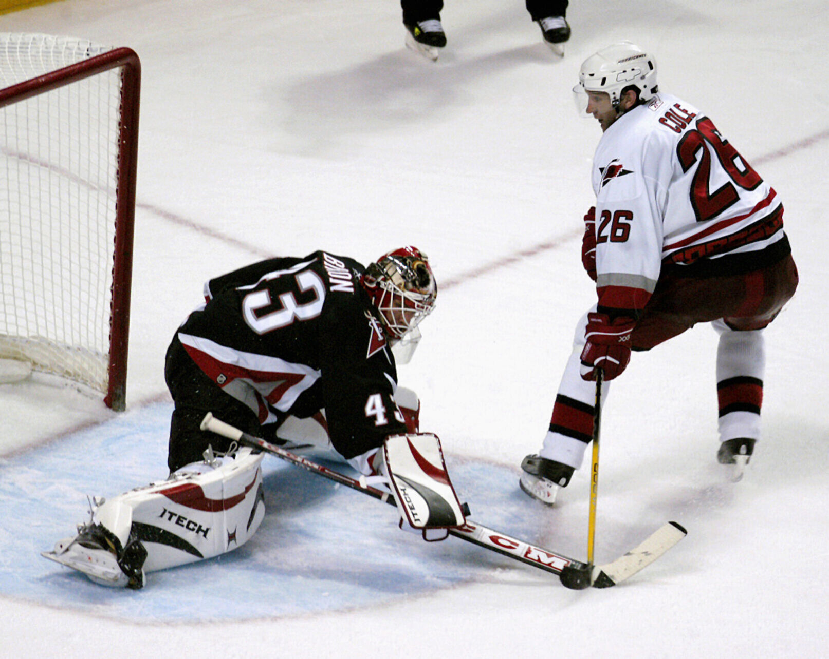 2005: Carolina's Erik Cole first NHL player to be awarded two penalty shots in one game